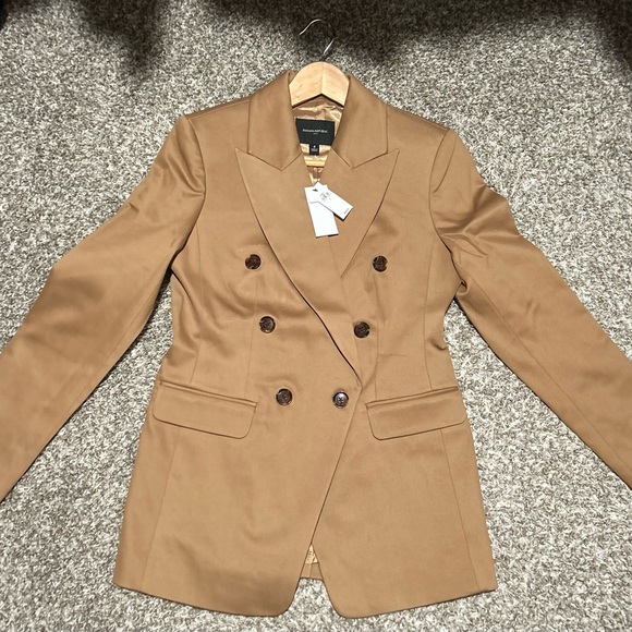 Banana Republic STRETCH-COTTON ICON BLAZER, color: Afternoon Latte, size: 4, NWT - Picture 6 of 8